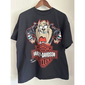 Harley Davidson Taz Vintage T-shirt Reprint Wild Oats Single Stitch